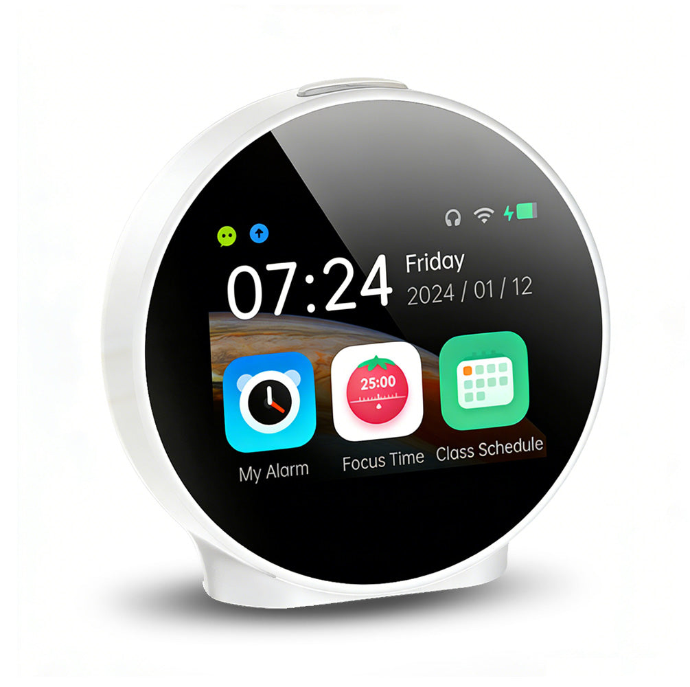 White Circular Smart Alarm Clock